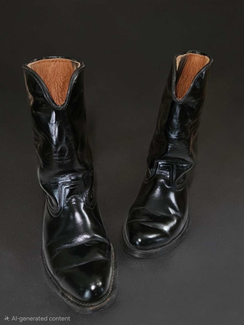 Double H Black and Brown Western Boots with Stacked Heel